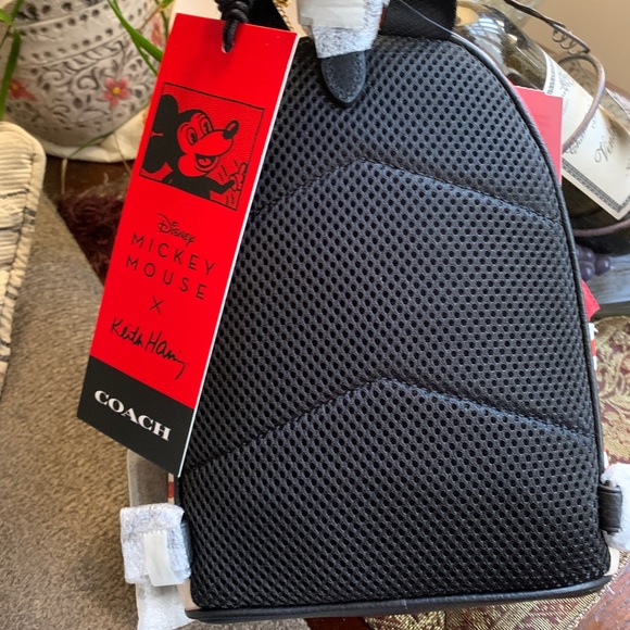 Authentic COACH Pebbled leather L.Edition Mickey Mouse small backpack/Crossbody - Picture 9 of 12